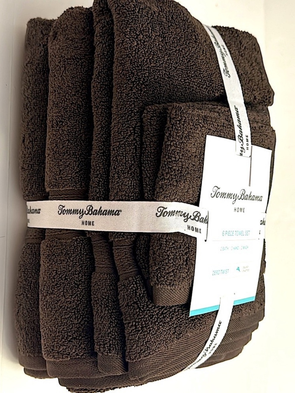 6pc TOMMY BAHAMA HOME Bath Towel Set - Boardwalk ESP Towel - Espresso